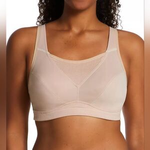 PLAYTEX Secrets Bounce Control Anchorstrap US4221 Wicking Wireless Bra Taupe NWT